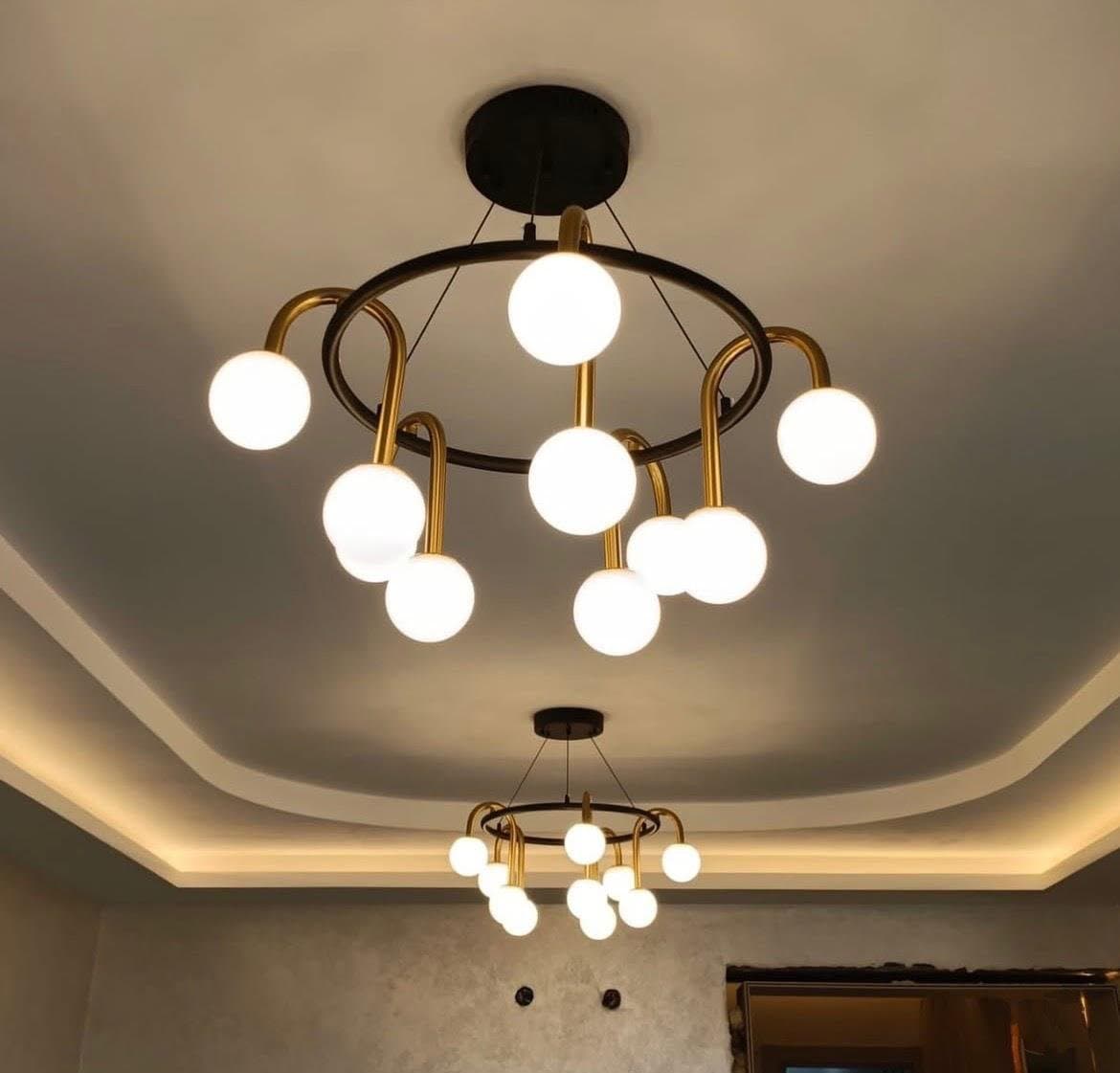 Modern Bronz Detaylı Yemek Odası Sarkıtı