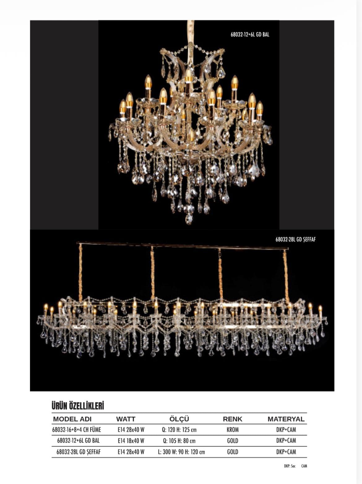 Maria Theresa 68032 Klasik Kristal Saray Avizesi - Kahramanmaraş Hilal Avize