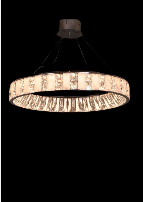 Kristal Taşlı Modern LED Avize - Görsel 1