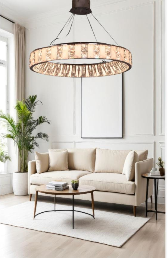 Kristal Taşlı Modern LED Avize küçük görsel 2