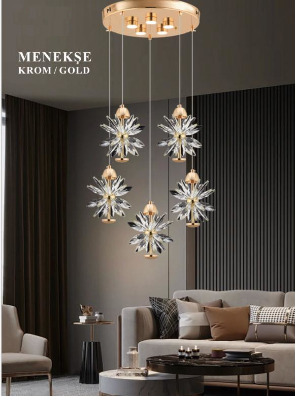 Menekşe Modern LED Avize - Görsel 1